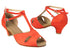 S2803 118 Red Satin with 5028_1.2" Cuban Heel in the photo