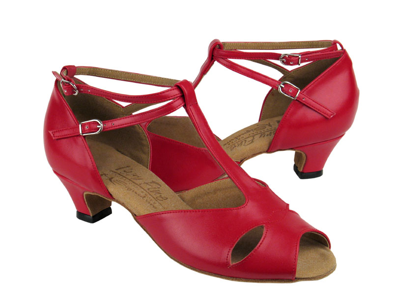 S2803 Red Leather with 1.2&quot; cuban heel in the photo