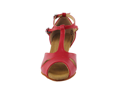 S2803 Red Leather with 1.2&quot; Cuban Heel in the photo