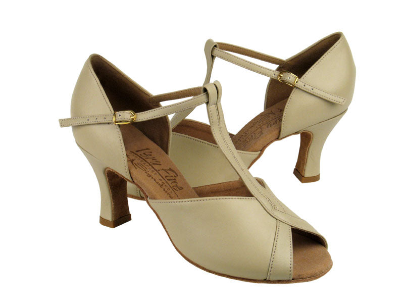 S2804 Beige Leather with 2.5&quot; heel in the photo 