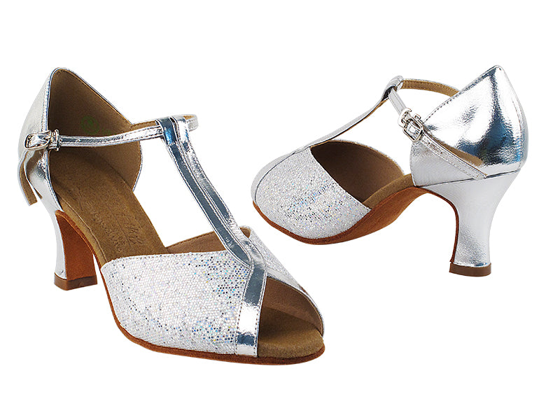 S2804 Silver Scale &amp; Silver Leather with 2.5&quot; Heel in the photo