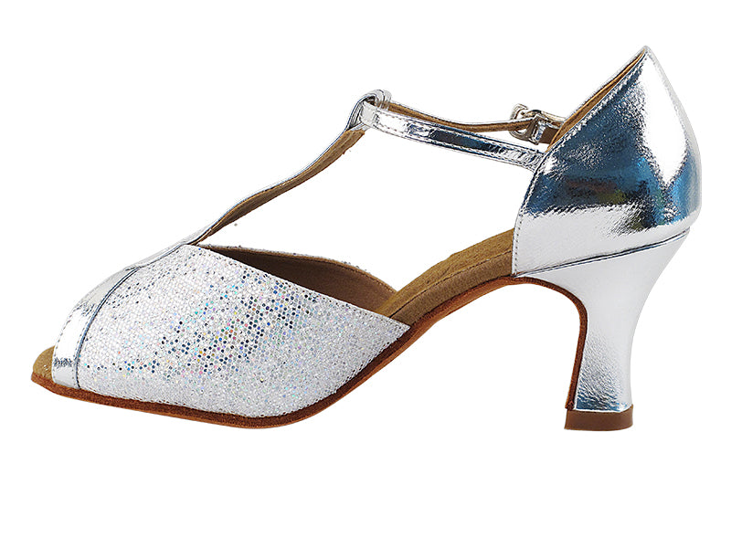 S2804 Silver Scale &amp; Silver Leather with 2.5&quot; Heel in the photo