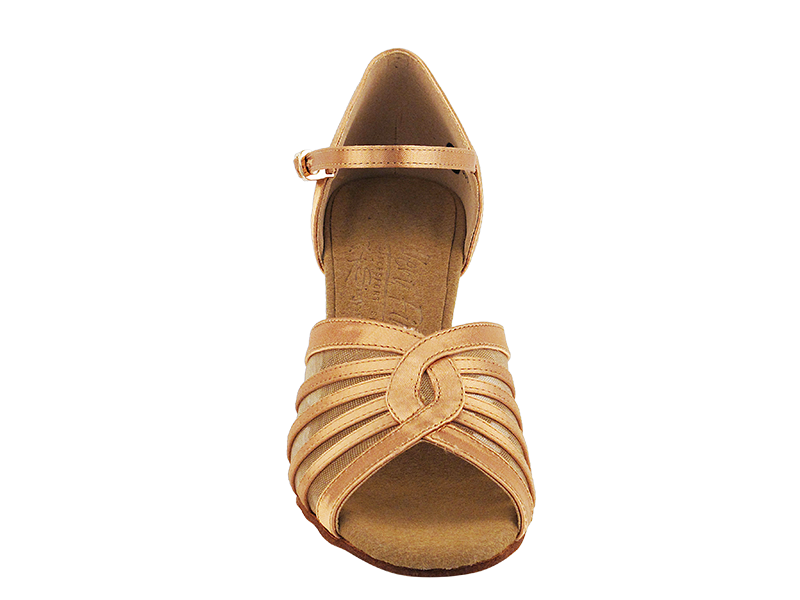 S2805 Tan Satin with 3&quot; Heel in the photo