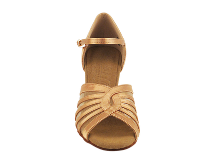 S2805 Tan Satin with 3&quot; Heel in the photo