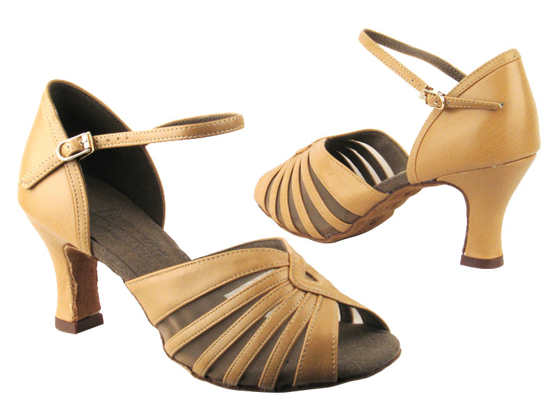 S2805 157 Beige Brown Leather with 2.5&quot; heel in the photo