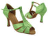 S2806 137 Green Satin with 3" Flare Heel (YQG) in the photo