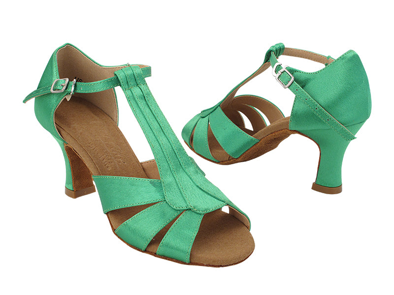 S2806 138 Dark Green Satin with 2.5&quot; Heel (PG) in the photo