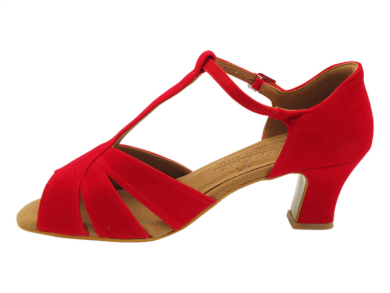 S2806 251 Red Velvet with 2.2 INCH THICK CUBAN HEEL (318) in the photo