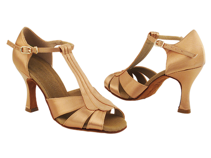 S2806 Tan Satin with 3&quot; Heel in the photo