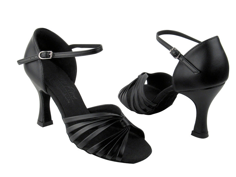 S2807 Black Leather with 3&quot; Flare heel in the photo