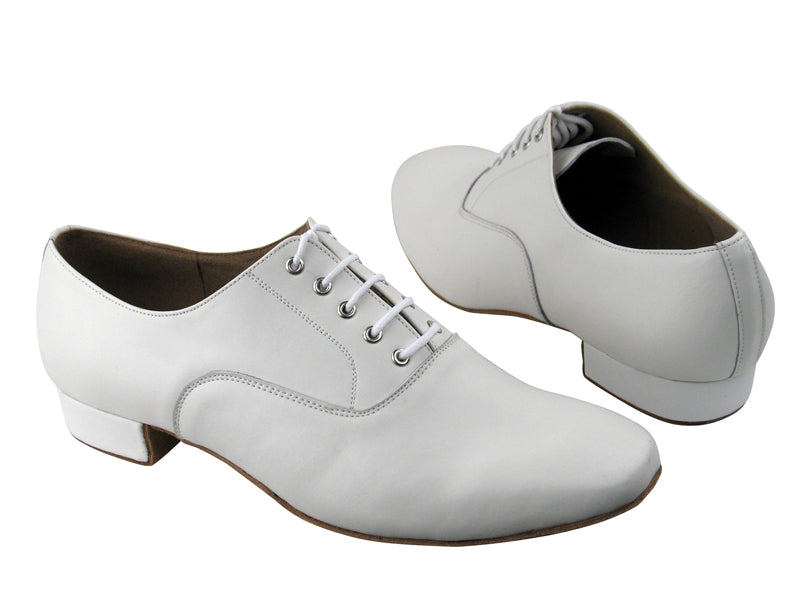 S305 White Leather with 1&quot; Standard heel in the photo