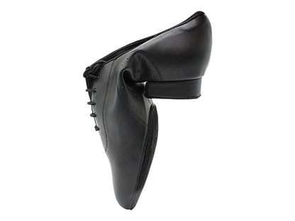 S309 Split Sole Black Leather with 1" heel in the photo