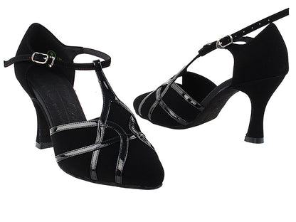 S3801 Black Nubuck &amp; Blk Patent Trim with 3&quot; Heel in the photo