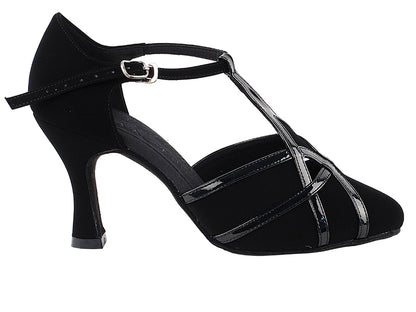S3801 Black Nubuck &amp; Blk Patent Trim with 3&quot; Heel in the photo