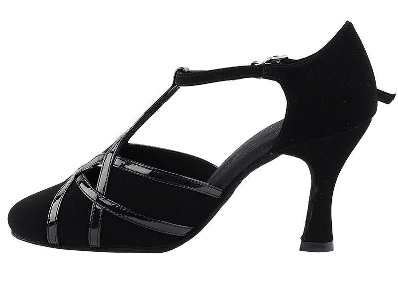 S3801 Black Nubuck &amp; Blk Patent Trim with 3&quot; Heel in the photo