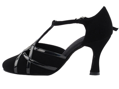 S3801 Black Nubuck &amp; Blk Patent Trim with 3&quot; Heel in the photo