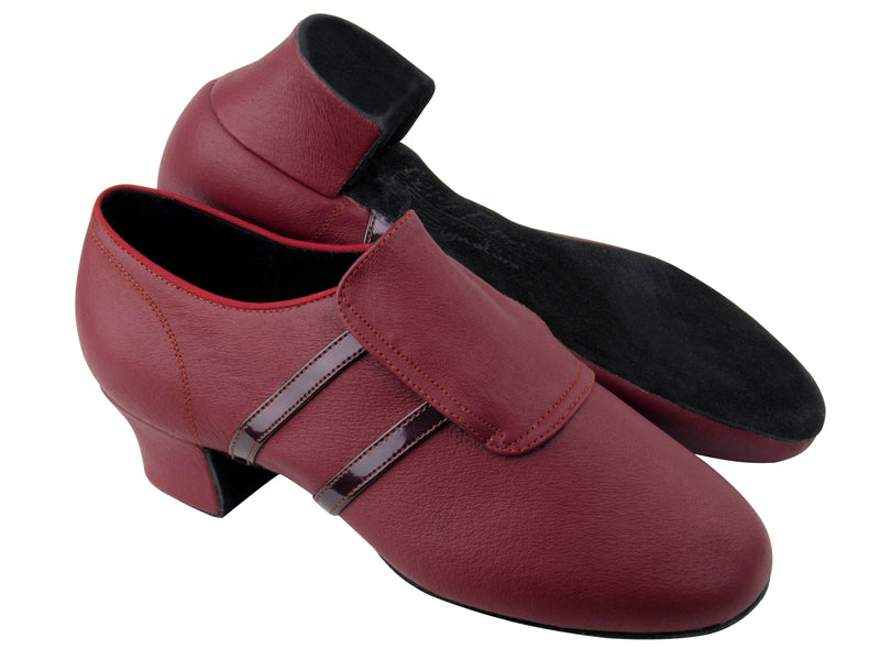 S410 BC9 Dark Red Light Leather_BA73 Purple Red Patent Trim with 1.5&quot; heel in the photo