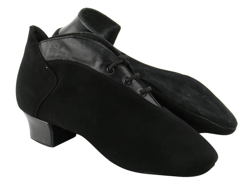 S418 BA57 Black Nubuck_Black Leather with 1.6&quot; Heel in the photo