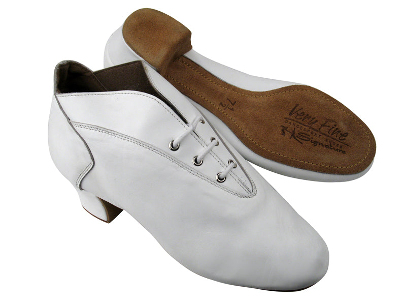 S418 White Leather with 1.5&quot; heel in the photo