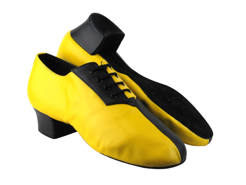 S420 Black Leathet_BA51 Flourencent Yellow PU with 1.6&quot; Heel in the photo