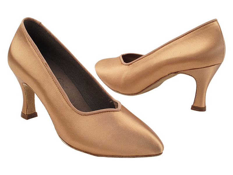 S9106 Tan Satin with 2.75&quot; heel in the photo