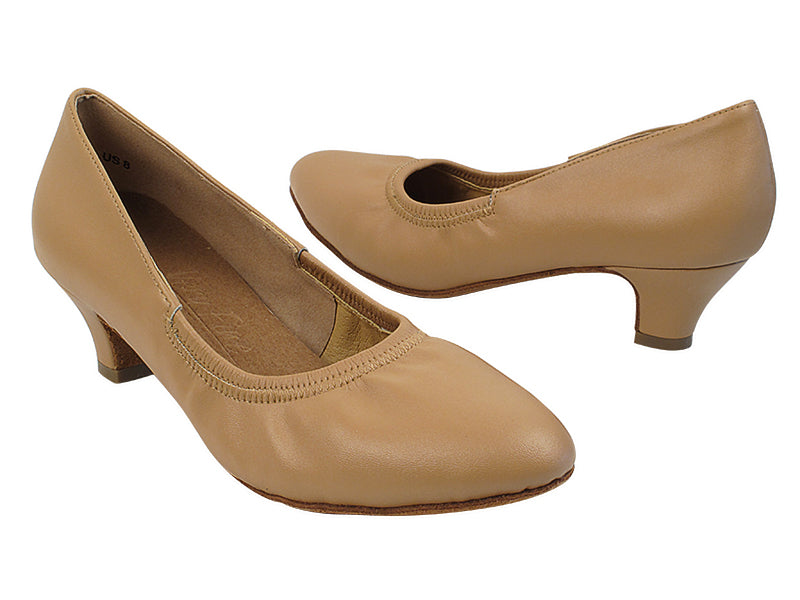 S9107 220 Beige Brown Leather with 1.2 inch Cuban Heel (Heel Code 5028) in the photo