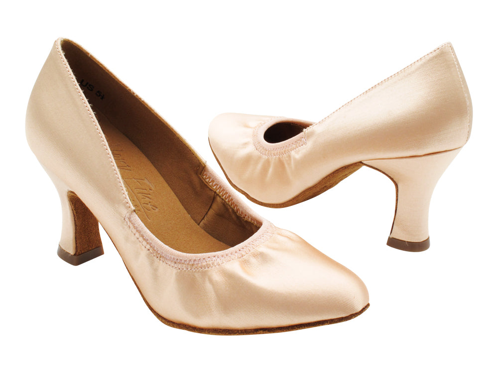 S9107 215 Flesh Satin with 2.5" Spool Heel (PG) in the photo