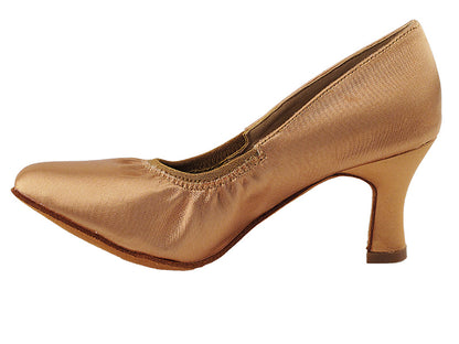 S9107 Tan Satin with 2.5&quot; Heel in the photo