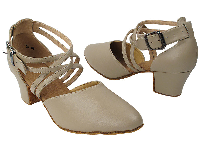 S9110 219 Beige Nanofiber Faux Leather with 1.6 inch Heel (Heel Code NJ) in the photo