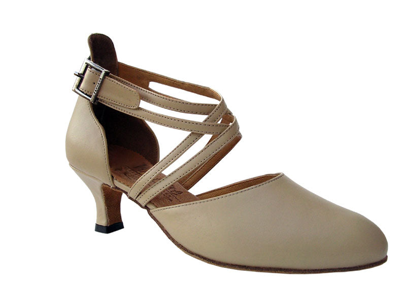 S9110 Beige Leather with 2&quot; Slim heel in the photo