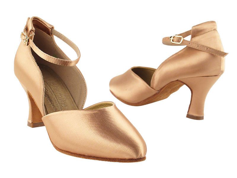 S9129 Tan Satin with 2.5&quot; Heel in the photo