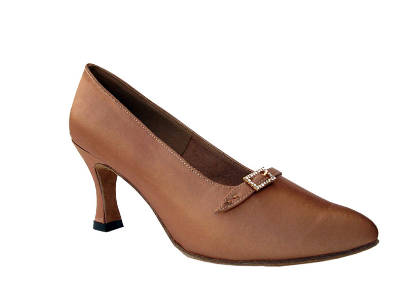 S9133 Tan Satin with 2.75&quot; heel in the photo