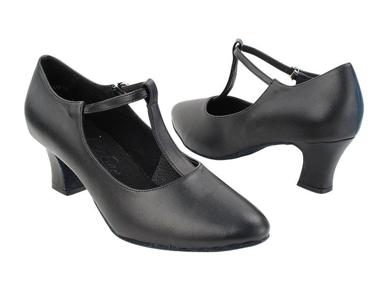 S9137T Black Leather with 2.2&quot; Thick Heel (318) in the photo