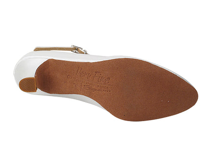 S9137 White Satin with 2" Slim Heel in the photo
