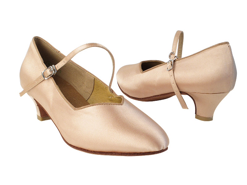 S9138 215 Flesh Satin with 5028_1.2 inch Cuban Heel in the photo
