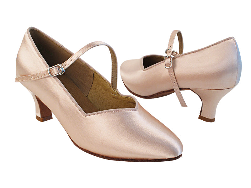 S9138 Flesh Satin with 2" Slim Heel in the photo