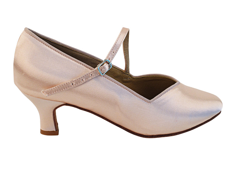 S9138 Flesh Satin with 2&quot; Slim Heel in the photo