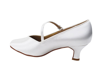 S9138 White Satin with 2&quot; Slim Heel in the photo