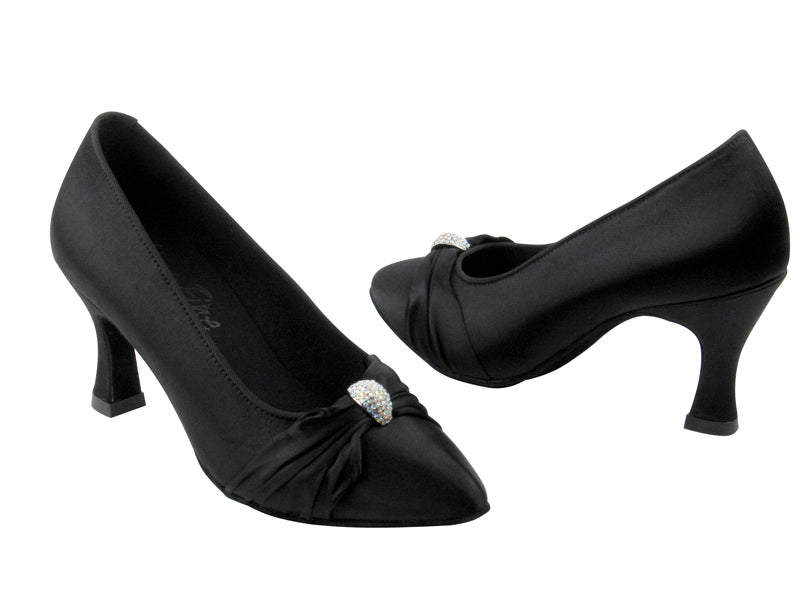 S9169 Black Satin with 2.75&quot; heel in the photo