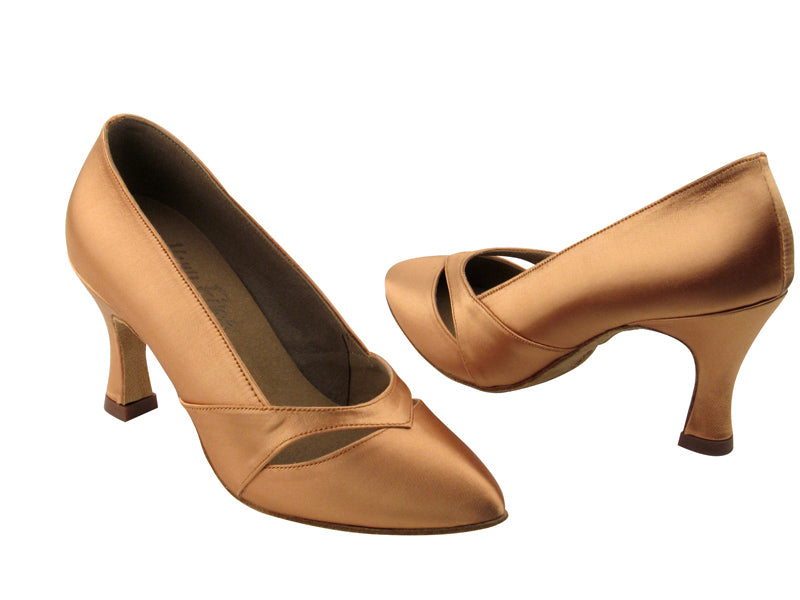 S9171 Tan Satin with 2.75&quot; heel in the photo