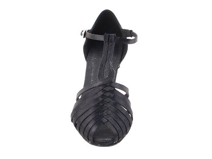 S9177 Black Satin with 3&quot; Heel in the photo