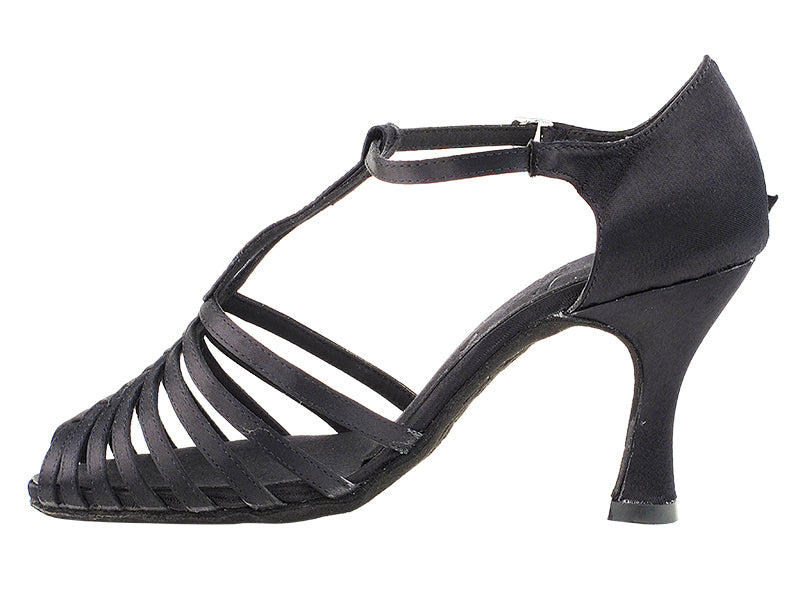 S9177 Black Satin with 3&quot; Heel in the photo