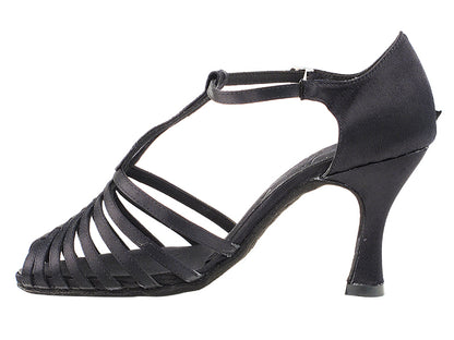S9177 Black Satin with 3&quot; Heel in the photo