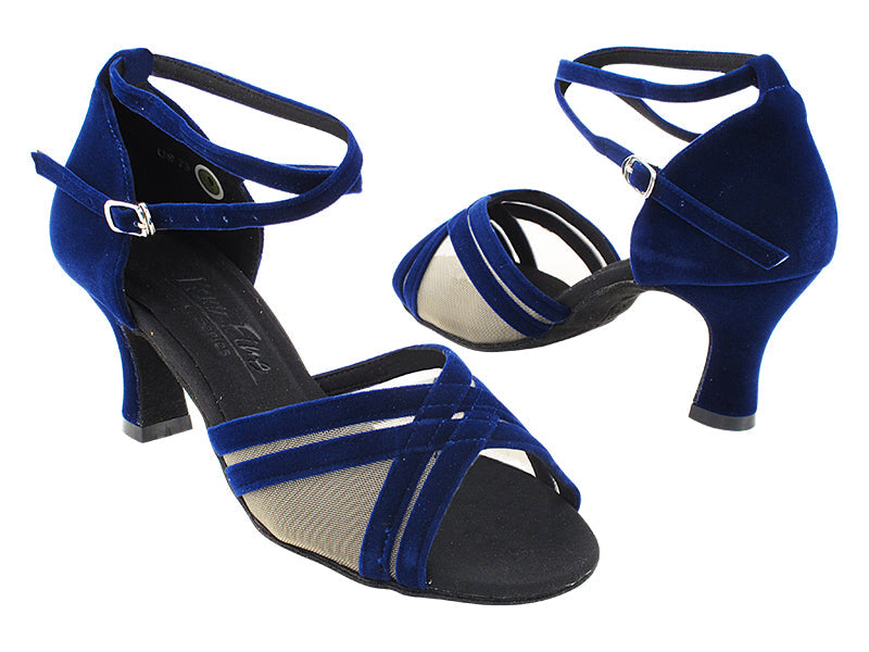 S9204 252 Blue Velvet_Flesh Mesh with 2.5&quot; Spool Heel (PG) in the photo