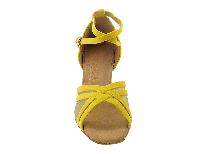 S9204 248 Yellow Velvet_Flesh Mesh with 2.5&quot; Heel (2040) in the photo