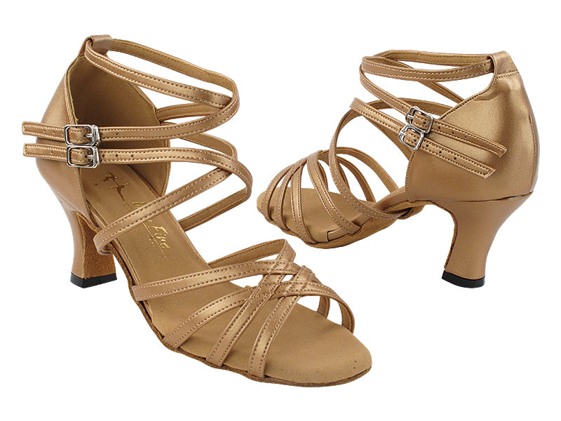 S9206 Copper Nude Leather with 2.5&quot; Spool Heel in the photo