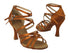 S9206 Copper Tan Satin with 3" Flare Heel in the photo