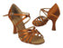 S9216 Copper Tan Satin with 3" Flare Heel in the photo