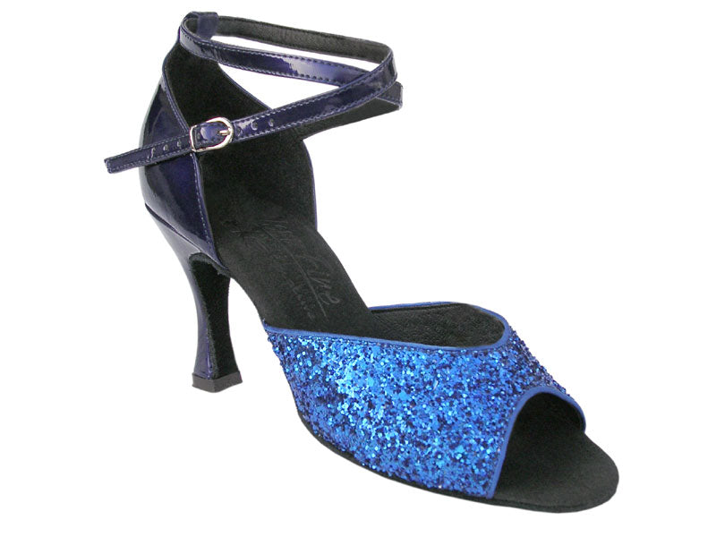 S9220 BH4 Blue Sparkle_BA79 Gem Blue Patent with 3&quot; heel  in the photo