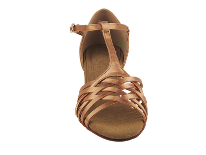 S92304 Tan Satin with 2&quot; Cuban Heel in the photo